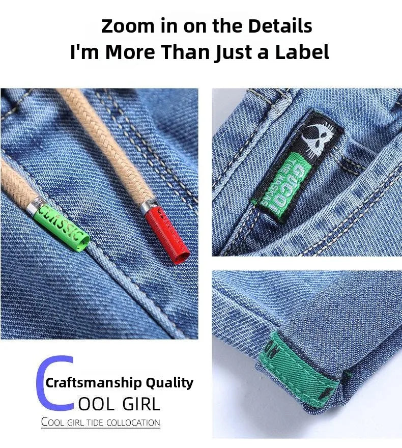 Elastic Waist Dad Harem Jeans Women's Light Blue Spring Summer New Style High Waist Wear Resistant Eighteen Inches Blue Jeans