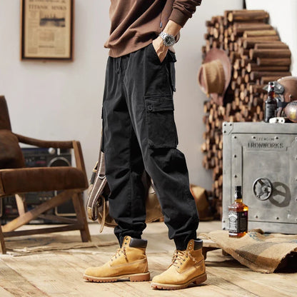 Joggers Cargo Pants Mens Casual Hip Hop Multi-Pocket Male Trousers Sweatpants Streetwear Techwear Tactical Khaki Pants BLW9106