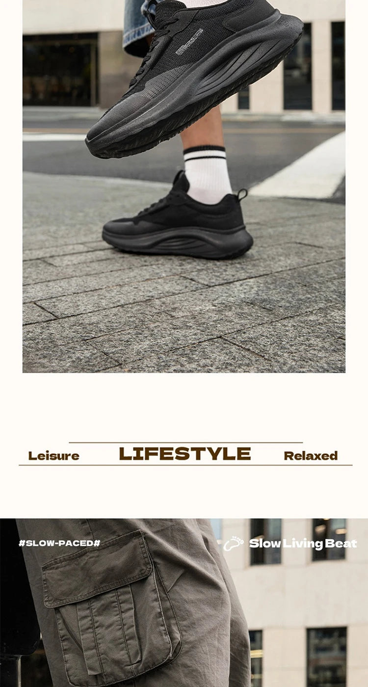 Men's Casual shoes Soft Sole Resilience Comfortable Breathable Pantshoes Black White Mesh Male Sneakers 672616702