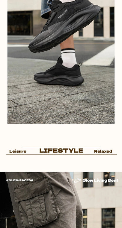 Men's Casual shoes Soft Sole Resilience Comfortable Breathable Pantshoes Black White Mesh Male Sneakers 672616702