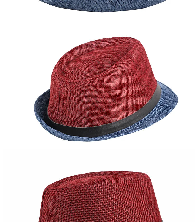 Spring and Summer Patchwork Men's Jazz Hat  Unisex Fashionable Fedoras Hat for Women