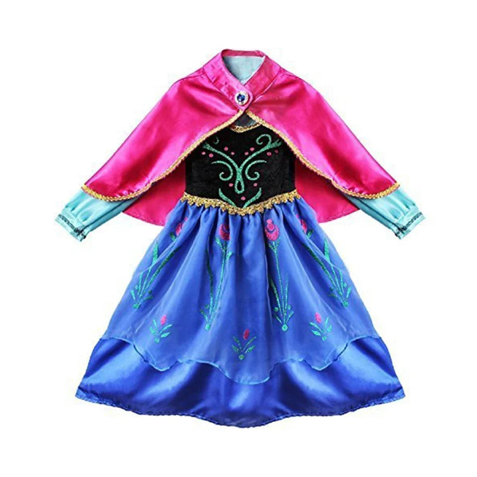 Muababy Princess Dress for Girls Aurora Belle Elsa Jasmine Cosplay Costume Party Halloween Carnival Outfit Kids 2-8Y Vestido