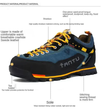 Men's Boots Hiking Boot for Men Waterproof Climbing Shoes Anti-collision Outdoor Casual Lace-up Sneakers Snow Boots