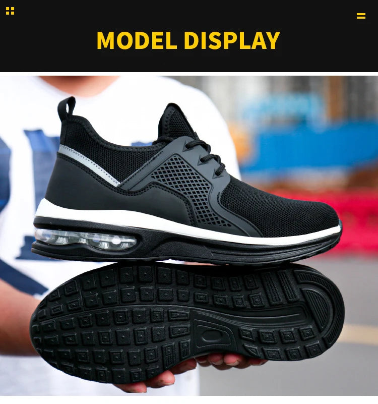 Steel Toe Safety Shoes Men Puncture Resistant Men's Work Shoes Lightweight Men Shoes Safety Bootss Men's Sports Shoes