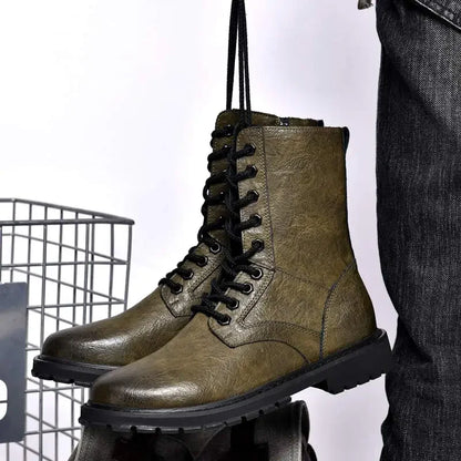 Plus Big Size 49 50 51 52 Winter Mens High Top Leather Boots Combat Tactical Shoes Hunting Khaki Black Retro Sales Discounts