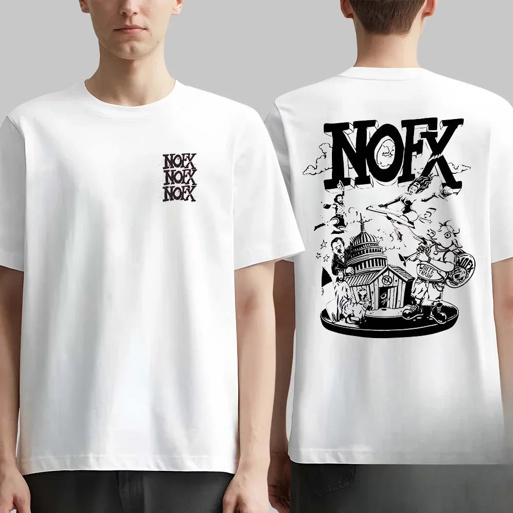 Men Women Fans Essentials Short Sleeve Tops Fashion Brand Summer Casual Daily Tee NOFX Rock Band Graphic Cotton T-shirt Unisex