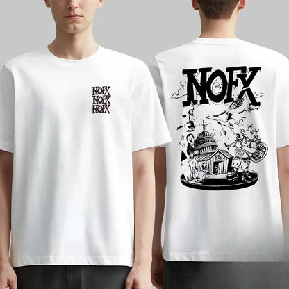 Men Women Fans Essentials Short Sleeve Tops Fashion Brand Summer Casual Daily Tee NOFX Rock Band Graphic Cotton T-shirt Unisex