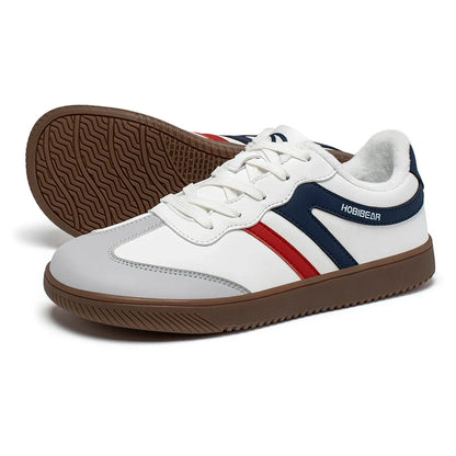 Wide Toe Shoes Unisex Artificial Leather Faux Fur Lined Sneakers Casual Retro Lace Up Shoes for Women Men