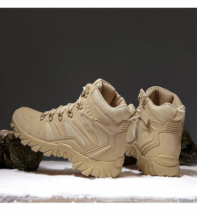Men Boots Outdoor Combat Ankle Boot Tactical Boots for Man Anti-Slip Motocycle Boots Climbing Hiking Shoes Size 39-46
