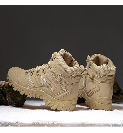 Men Boots Outdoor Combat Ankle Boot Tactical Boots for Man Anti-Slip Motocycle Boots Climbing Hiking Shoes Size 39-46