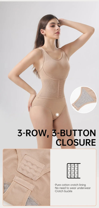 Woman Slim Bodysuit Shapewear with Zipper Belt Women Tummy Control Fajas Body Shaper Waist Trainer Slimming Cincher Corset Tops