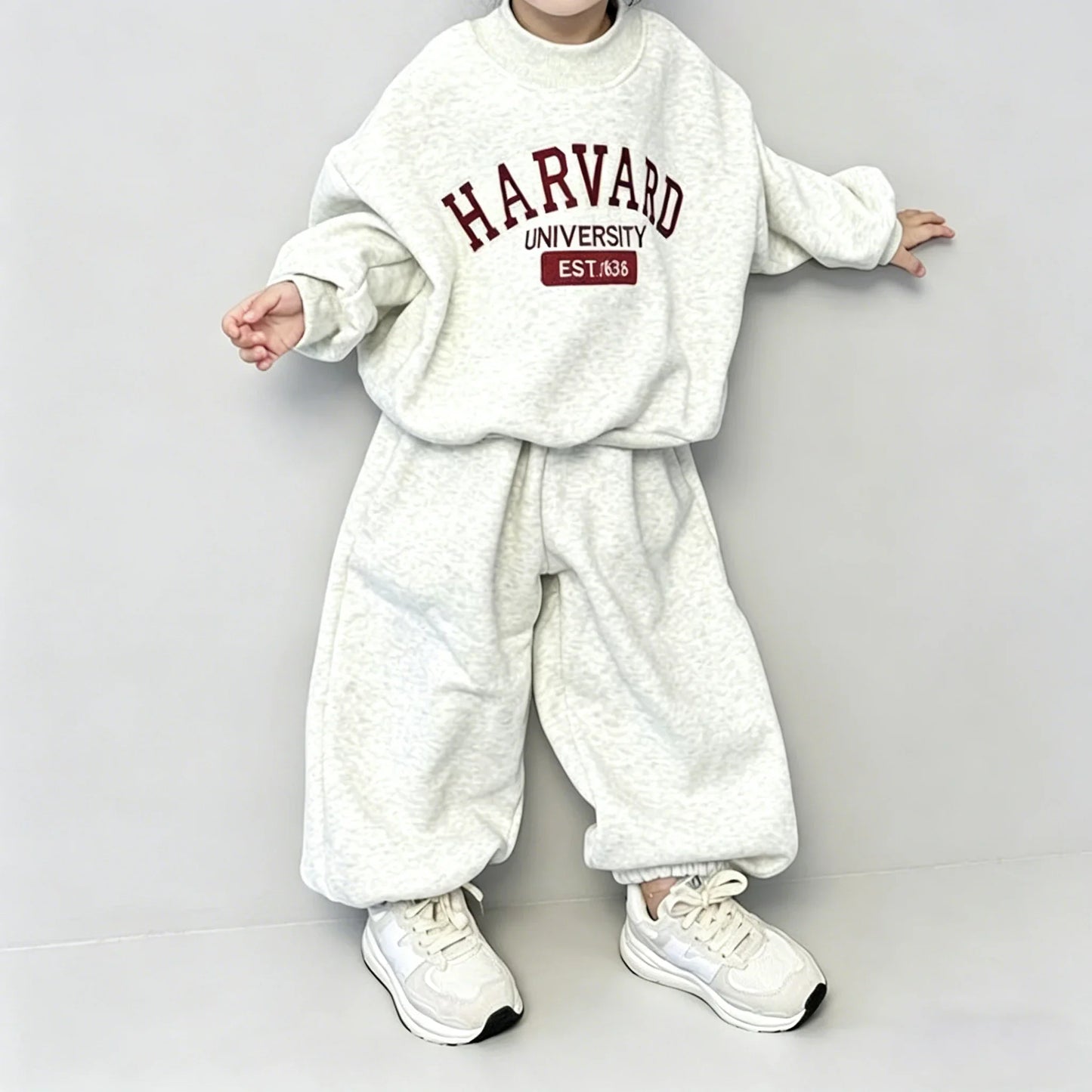 Children Clothing Sweatshirt Sets Autumn Baby Boys Girls Fashion Simple Letter Print Pullover Top+Pants 2PCS Suit Kids Tracksuit