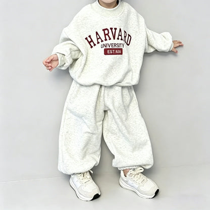Children Clothing Sweatshirt Sets Autumn Baby Boys Girls Fashion Simple Letter Print Pullover Top+Pants 2PCS Suit Kids Tracksuit