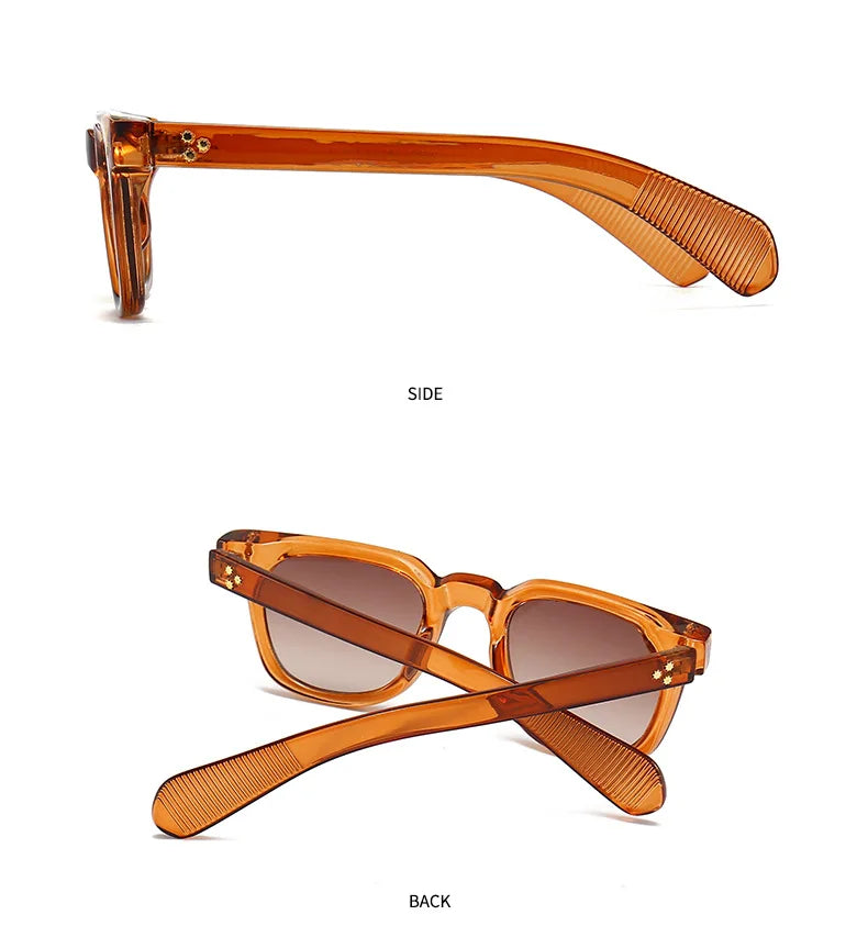 2026 Luxury Square Men Wmen Sunglasses Fashion Gradient Driving Shades Eyewear Vintage Green Trendy Rivets Sun Glasses UV400