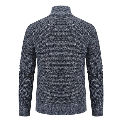 Autumn Winter Sweater Men's Loose Cardigan New Cold High Neck Jumpers Patchworked Windbreaker Casual Jackets