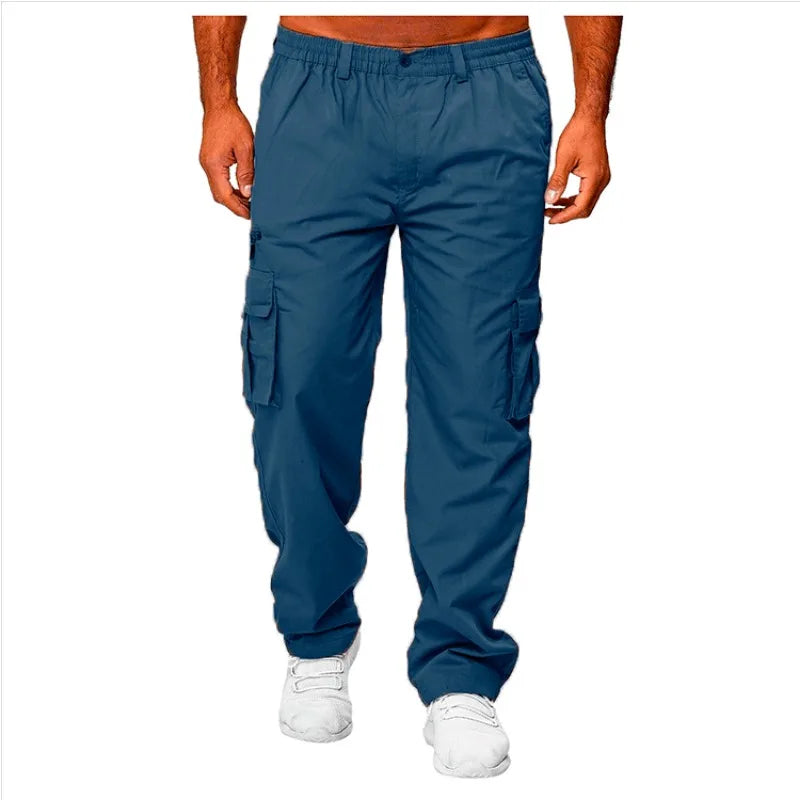 Men's Outdoor Work Elastic Casual Pants Flexible Multi Pocket Work Pants Men's Fashionable Versatile Casual Pants