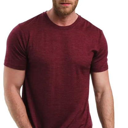 Superfine Merino Wool T shirt Men Base Layer Merino Shirt Wicking Breathable Quick Dry Anti-Odor No-itch Big USA Size