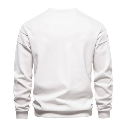 High Quality Smooth Patchwork Printed Sweatshirts for Men Fashion Youth O-neck Sportwear Tops Mens Sweatshirt