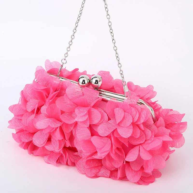 Flower Dinner Purse Designer Floral Chain Crossbody Bride Handbag Clutches Woman Petal Evening Party Clutch Wedding Dress Bag