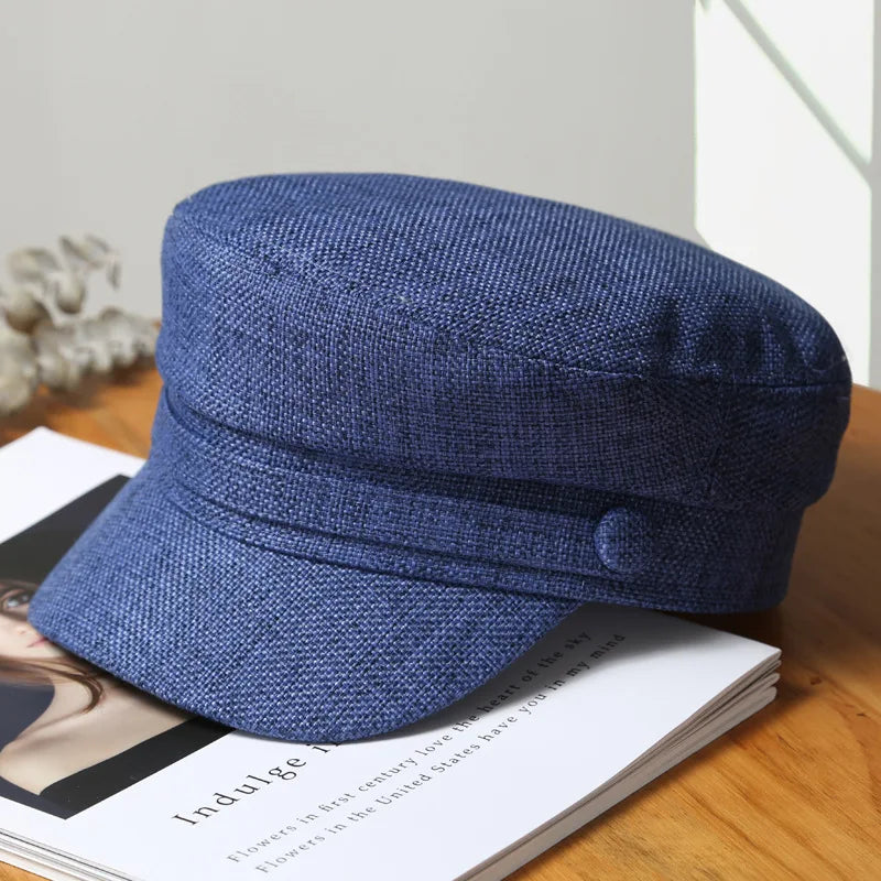 Octagonal Hats Women Beret Girls Octagonal Flat Cap Cotton Navy Hats for Women Stylish Artist Painter Newsboy Hats Army Cap