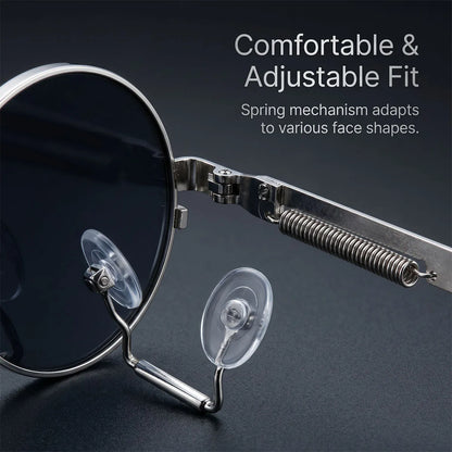 Round Steampunk Sunglasses Men UV400 Protection Punk Fashion Glasses Vintage Luxury Dropshipping Gafas De Sol Lunette De Soleil