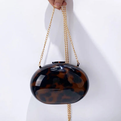 Oval Acrylic Wedding Evening Clutch Party Bag For Women Luxury Designer Handbag And Purse 2024 New In Fashion Shoulder Crossbody