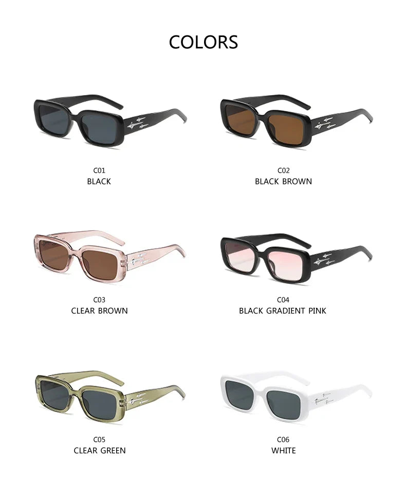 Cycling Retro Y2K Style Small Square Sunglasses Women kitten Eye Sunglasses Fashion Colorful Mirror Goggles Punk Suns Glasses