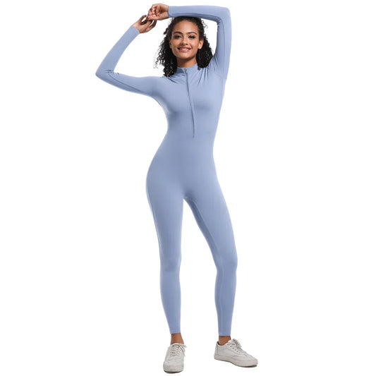 Women's Jumpsuit Women's Sports Shapewear Seamless Slim Fit Long Sleeve Sports Bodysuit  Fitness Sports Bodysuit Yoga Suit