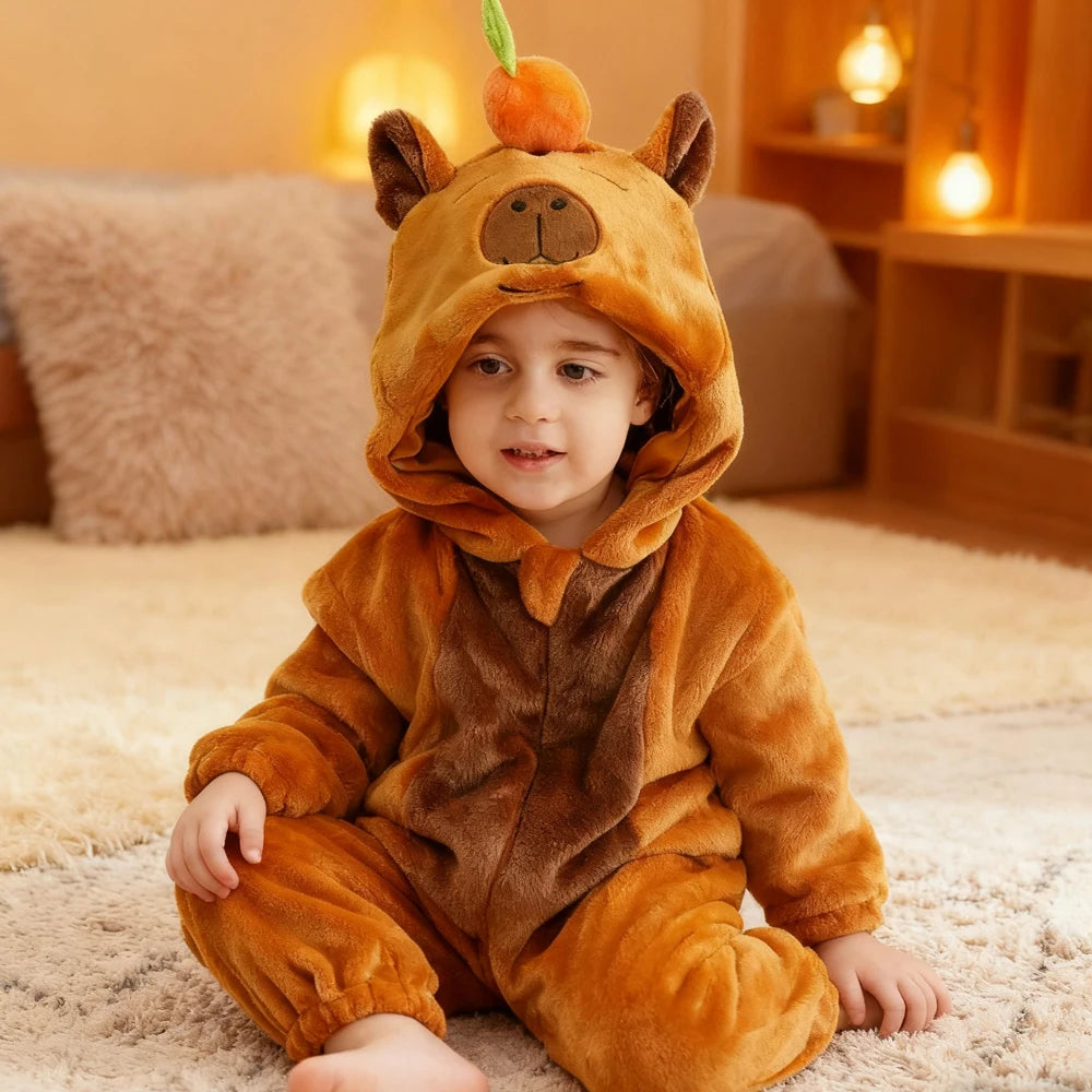 Winter Baby Rompers Baby Pijamas Panda Tiger Leopard Monkey Fox Animal Cartoon Hooded Jumpsuits Cosplay Costume Boys Girl Pajama