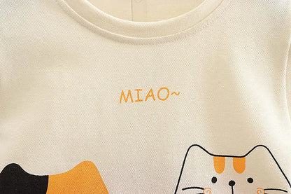 Summer Kids Clothes Suit Children Boys Cartoon Cat Vest T Shirt Shorts 2Pcs/sets Toddler Fashion Clothing Infant Tracksuits