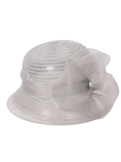 Floral Derby Fascinator Hat & Fedora for Women - Wedding Bridal Church Tea Party Formal Dress Accessories, Floppy Sun Caps