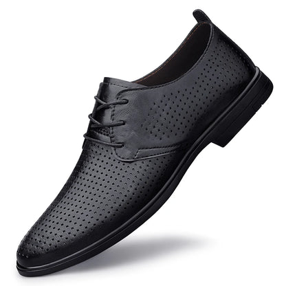 High Quality Handmade Casual Leather Business Shoes Mens Formal Oxford Office Shoes Fashion Lace-up Casual Flat Designer Shoes