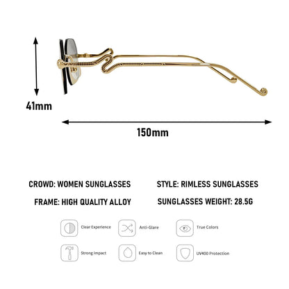 Fashion Rimless Sunglasses Women 2026 Oval Glasses Luxury UV400 Protection Dropshipping Lentes De Sol Mujer Lunette Soleil Femme