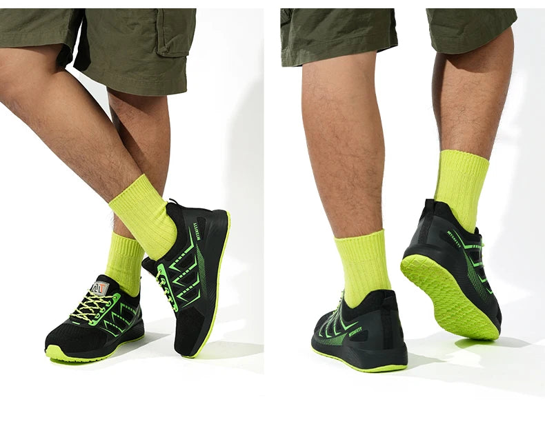 steel toe sneakers for men ultra-light construction site safety shoes anti puncture industrial work boots breathable work shoes
