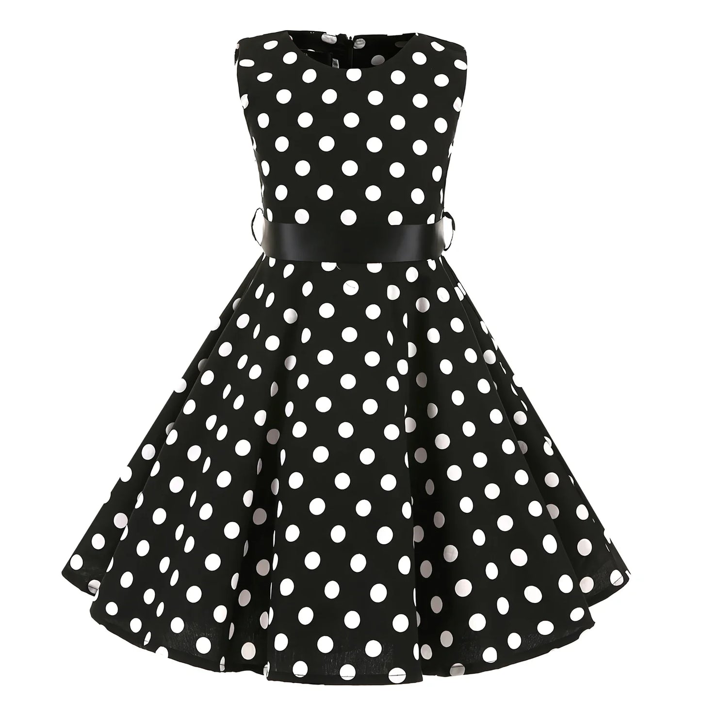 Girl's Retro Dress,Summer Princess Sleeveless Polka Dots Cotton Lightthin Romantic Floral 50s Vintage Dress Party Wedding Daliy