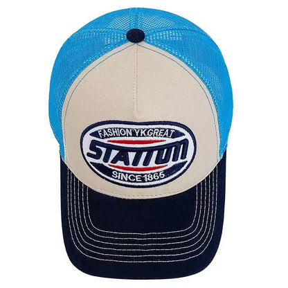 High Quality Unisex Baseball Cap for Classic STATION Letter Pattern Mesh Cap Men Women Breathable Streetwear Summer Trucker Hat