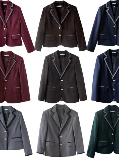 Korean Sle Student orm Jaet Briti College Wind Long Sve Button up Polyester Casual Wear for Men And Women