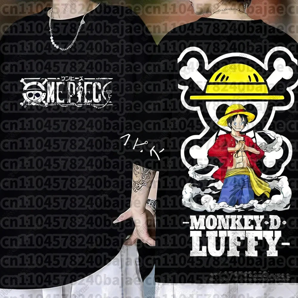 One Piece Monkey D Luffy Anime T Shirt Men Women Summer Cotton Short Sleeve Tee Cartoon Print Streetwear Casual Graphic Top 2026