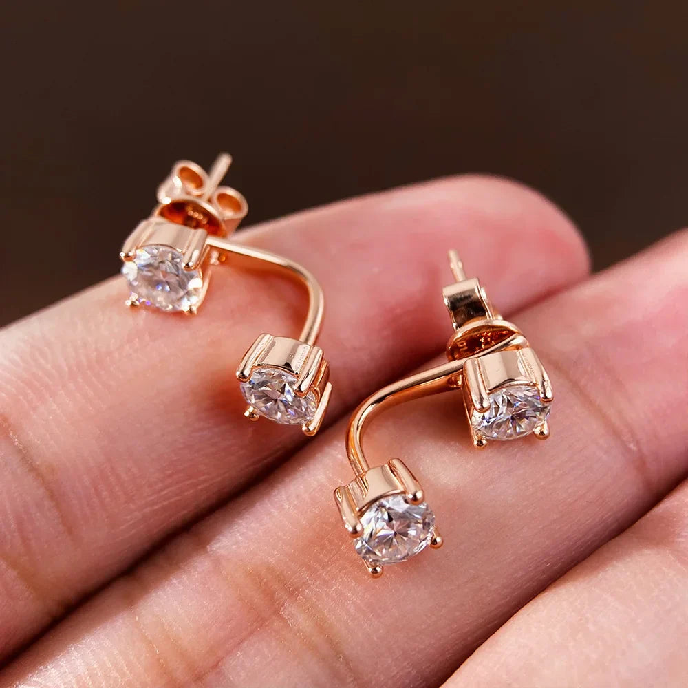 2 Stone Pear Cut Moissanite Stud Earrings for Women S925 Silver 2cttw All Lab Diamond Earring Pierced Ear Fine Jewelry Gift