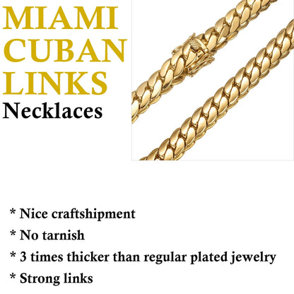 Hip Hop Bling Gold Cuban Link Chain Necklace For Men, Rapper Style Tank Chain Jewelry, Trendy Whip Chain Necklace
