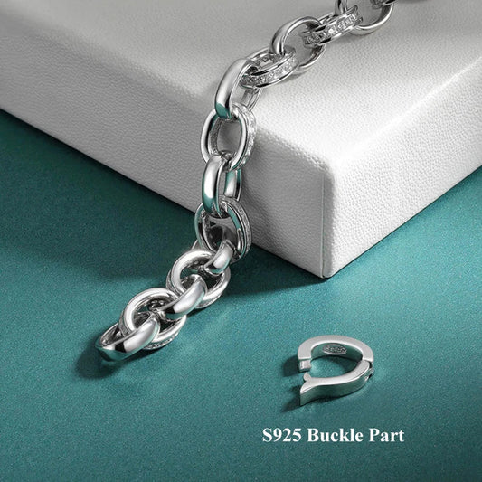 Bracelet chaîne à maillons crochets en diamant moissanite complet 1.2mm couleur D pour femme homme S925 certifié GRA bracelets de couple jonc