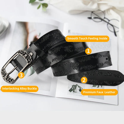 Women's Belt, Pure Cowhide Leather Belt, Women's Widened and Versatile Jeans, Fashionable and Decorative Belt