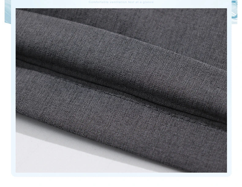 Spring Summer Thin Men's Slim Casual Pants Solid Color Elastic Waist Soft Breathable Business Straight Trousers Black Beige Gray