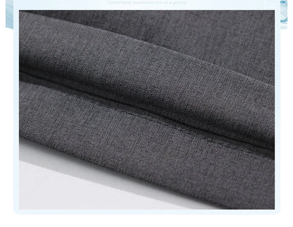 Spring Summer Thin Men's Slim Casual Pants Solid Color Elastic Waist Soft Breathable Business Straight Trousers Black Beige Gray