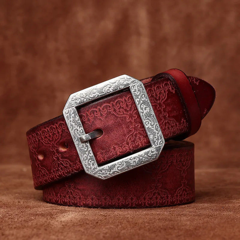 3.8CM Pure Cowhide High Quality Genuine Leather Belts for Men Strap Male Stainless Steel Buckle Jeans Thickening Cowboy Cintos