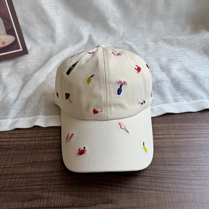 Cute Cartoon Embroidery Baseball Cap Personality Graffiti Baseball Cap Men and Women Outdoor Sports Leisure Sunshade Cap