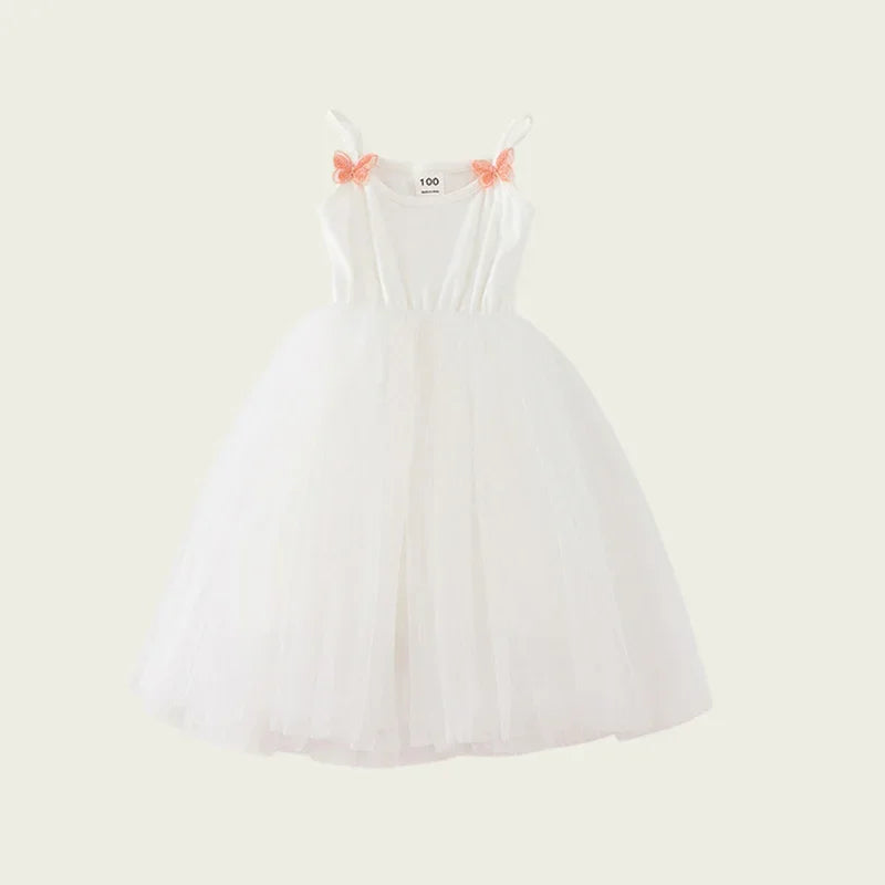 2026 Summer Baby Girls Kids Cute Tutu Sling Dress Sleeveless Tulle Birthday Party Vestido Ballet Princess Dress Children Clothes