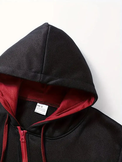 Autumn Winter Men's Zipper Hoodie Ancient Pattern Jackets Male Outdoor Motorcycle Coats Urban Fashion Casual Top