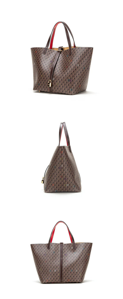 Retro Classic Style Large Capacity Women's Handbag Exquisite Workmanship Letters Printing Ladies Multifunctional Handbag