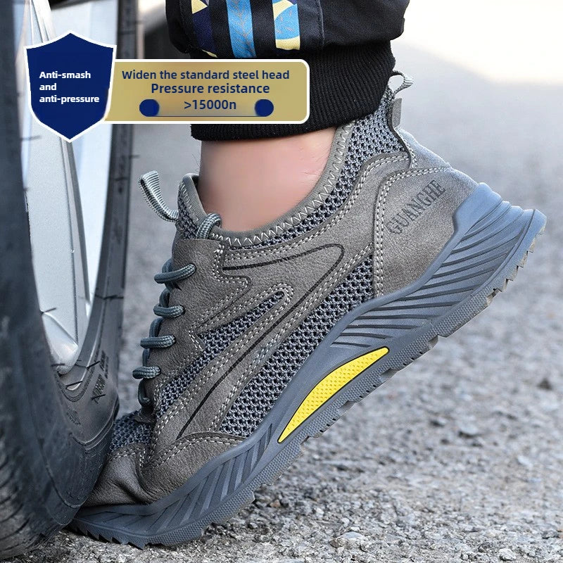 summer mesh safety shoes breathable work shoes industrial construction indestructible shoes for men steel toe safety work boots